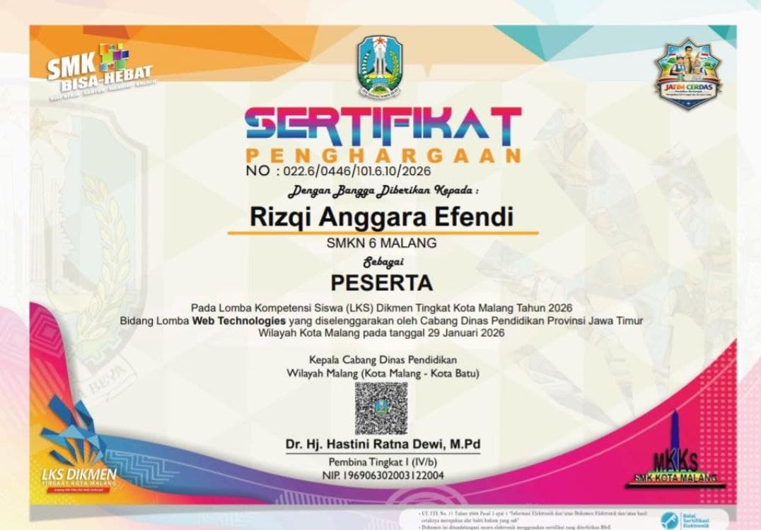 Rizqi Anggara LKS Certificate